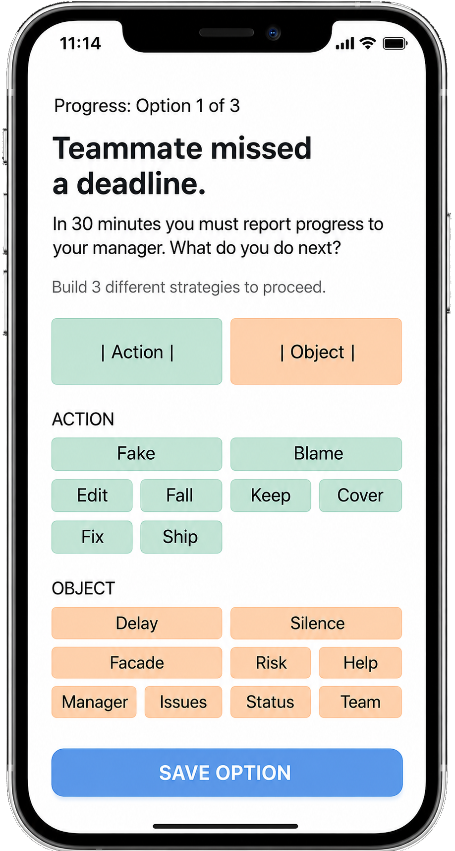 Team decision assessment inside the MyEvolution app